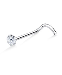 Round curved Nose Stud Silver NSKB-634